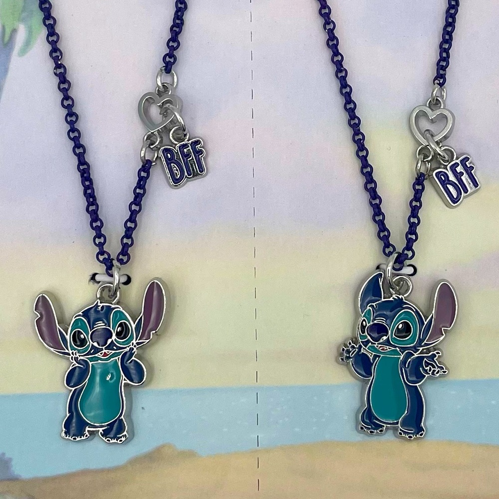 Disney Stitch BFF Necklace Set New